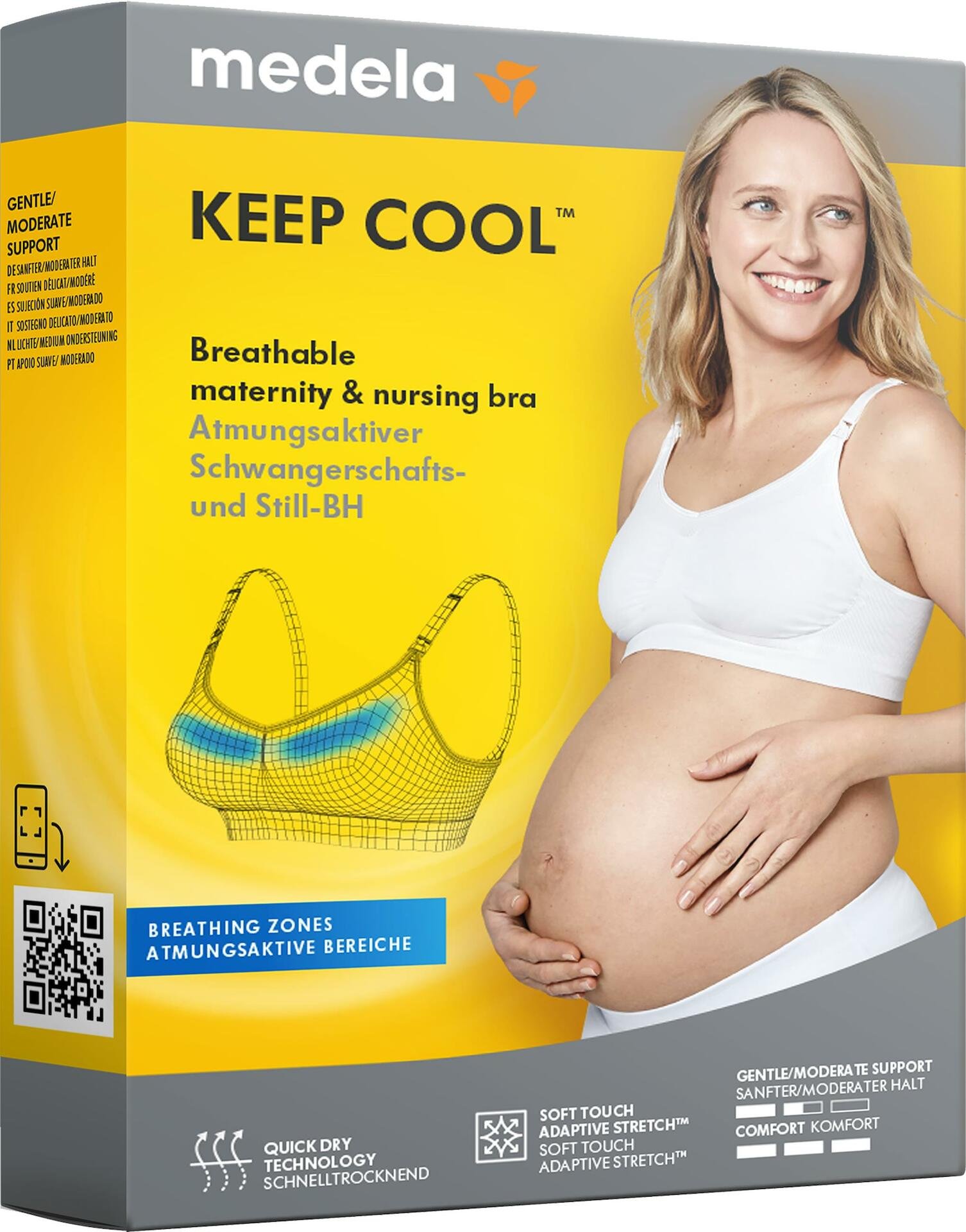 Medela Keep Cool BH - Naadloze zwangerschaps- en borstvoedingsbeha met zachte stof met 2 ademende zones voor een comfortabele grip Medela Keep Cool BH - Naadloze zwangerschaps- en borstvoedingsbeha met zachte stof met 2 ademende zones voor een comfortabele grip