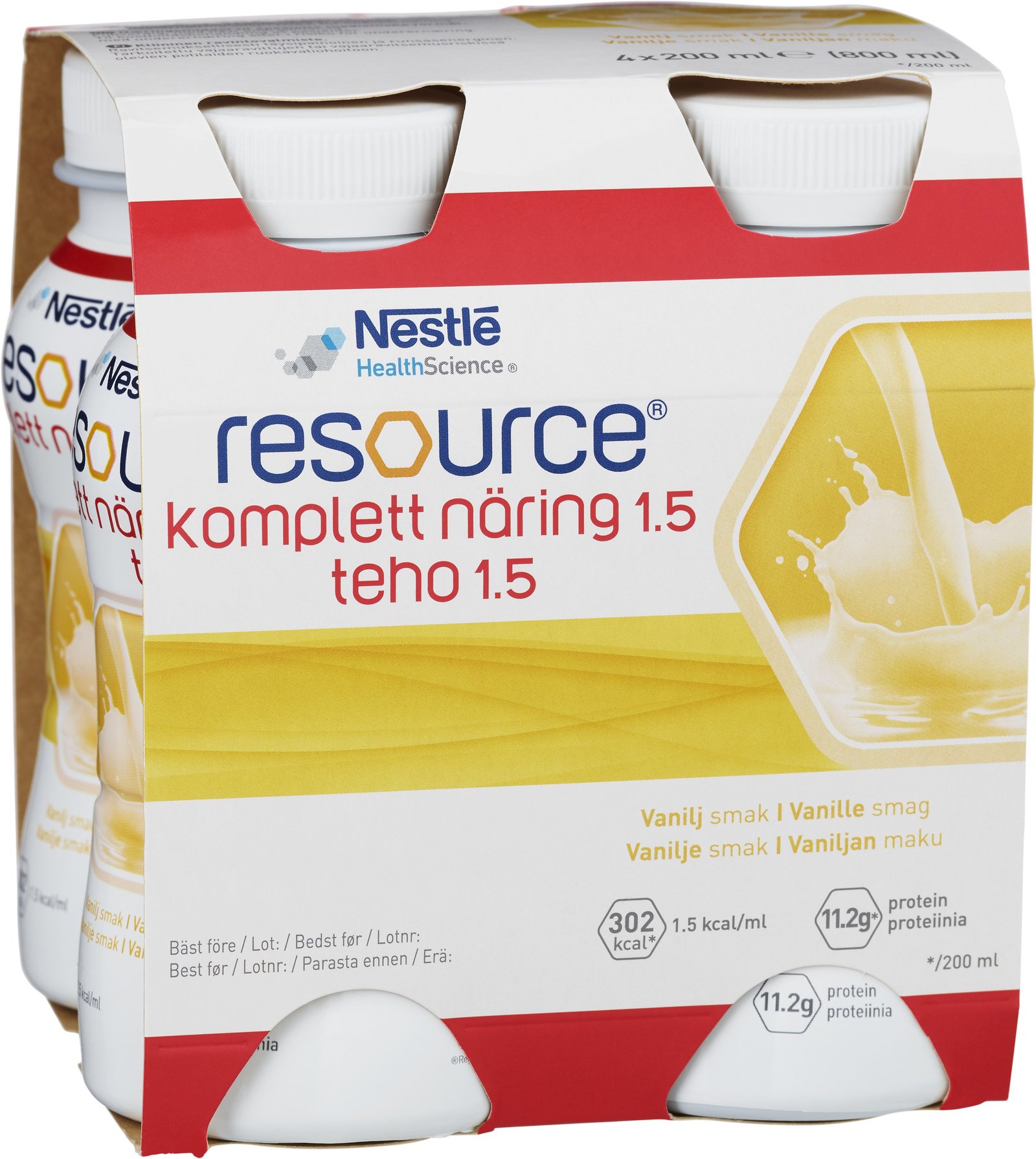 Nestlé Resource Komplett Näring 1.5 Vanilj 4 x 200 ml