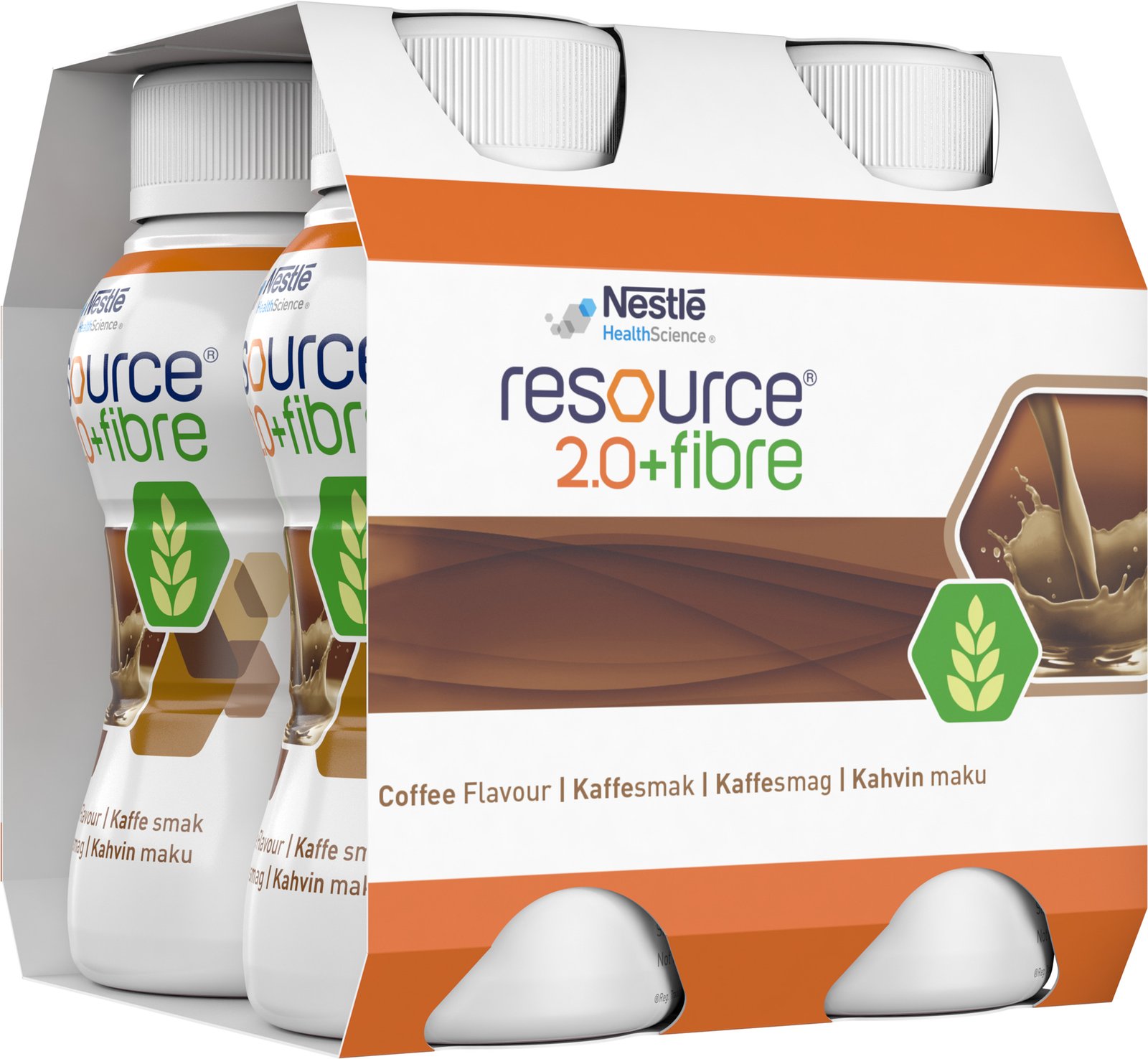 Nestlé Resource 2.0+Fibre Kaffe 4 x 200 ml