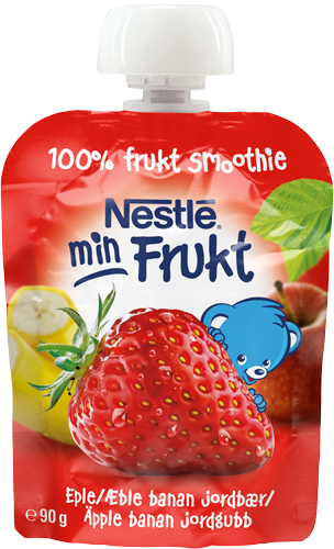 Nestlé Min frukt äpple banan & jordgubb 6 månader 90 g