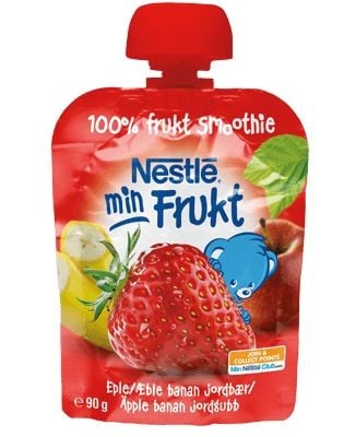 Nestlé Min frukt äpple banan & jordgubb 6 månader 90 g