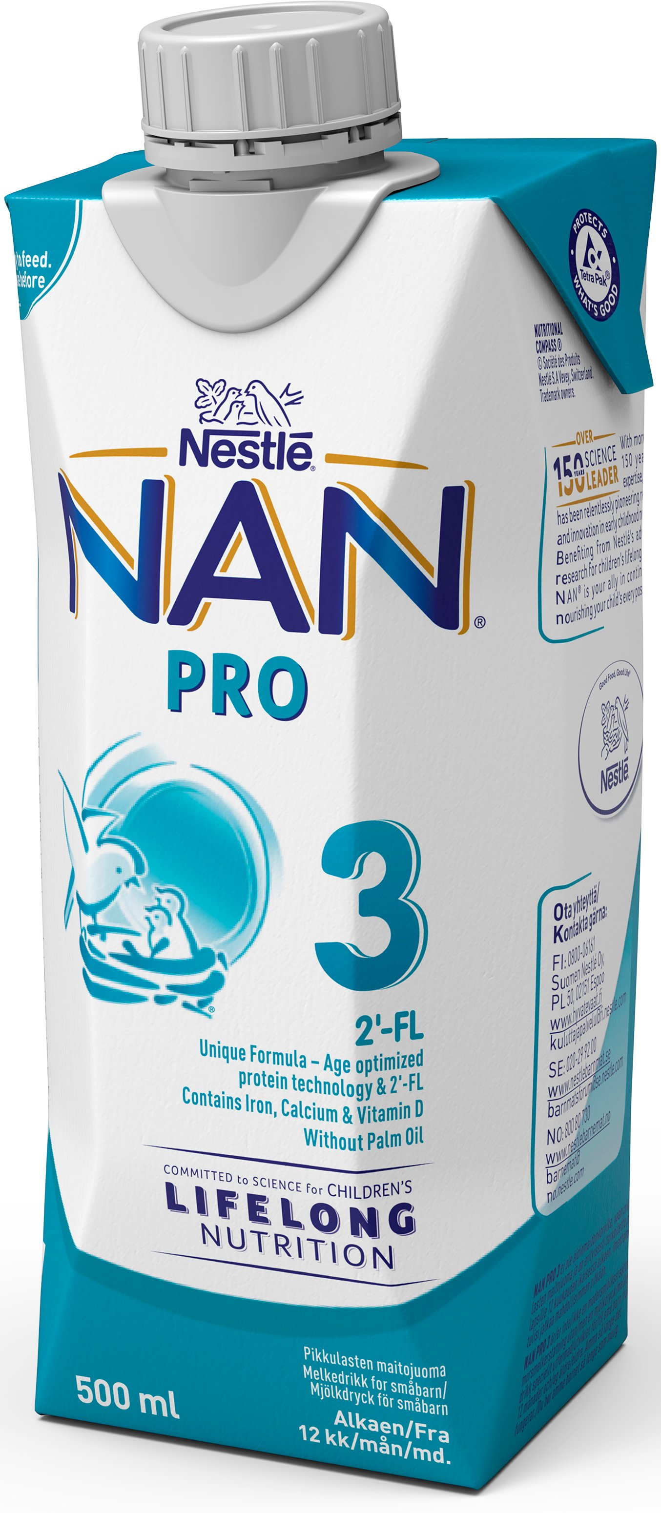 Nestlé NAN PRO 3 Drickfärdig Mjölkdryck 500 ml