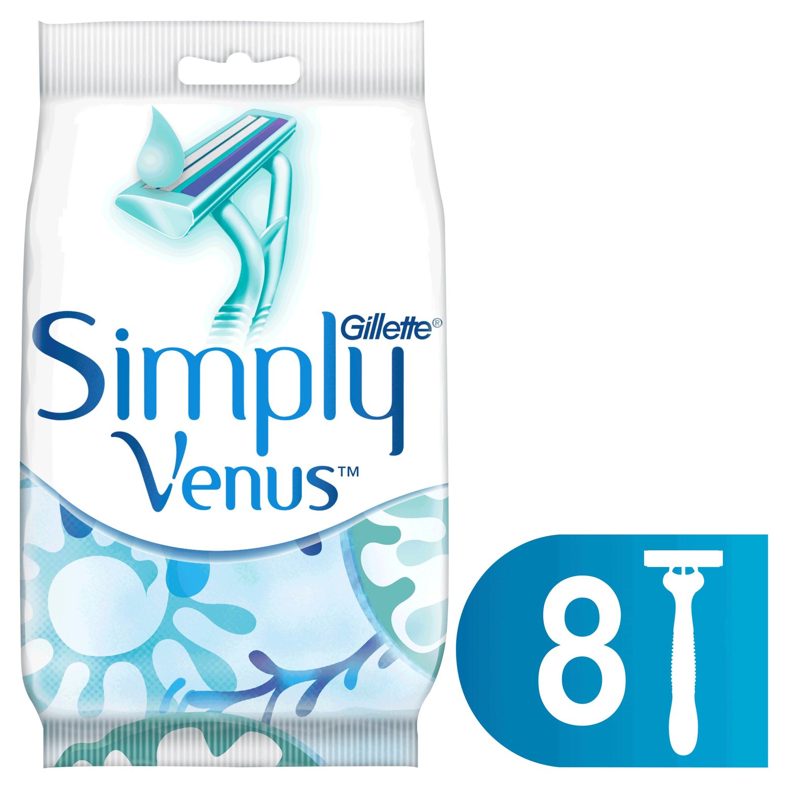 Gillette Venus Simply 2 Engångsrakhyvlar Kvinnor 8 st
