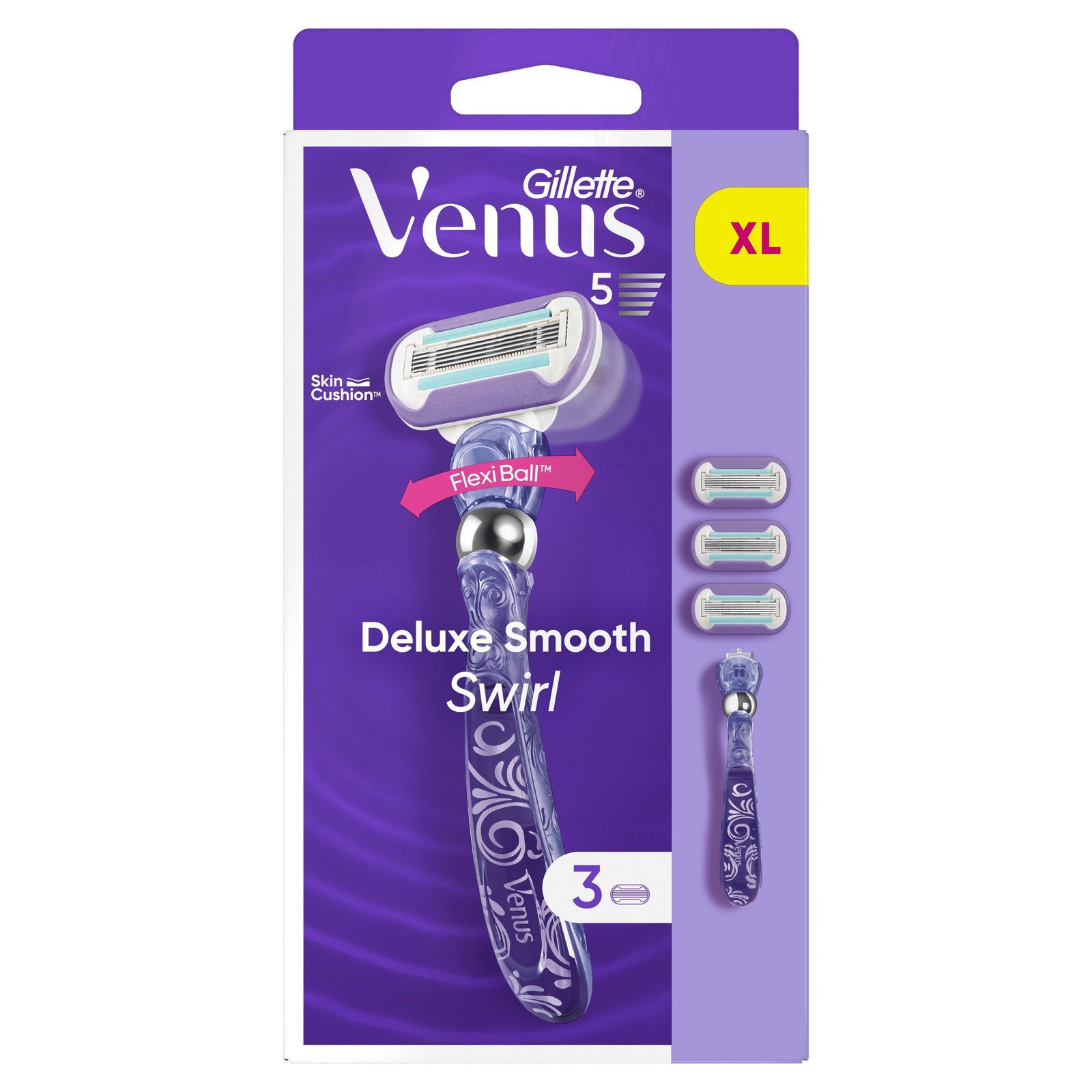 Gillette Venus Deluxe Smooth Swirl Rakhyvel & 3 rakblad