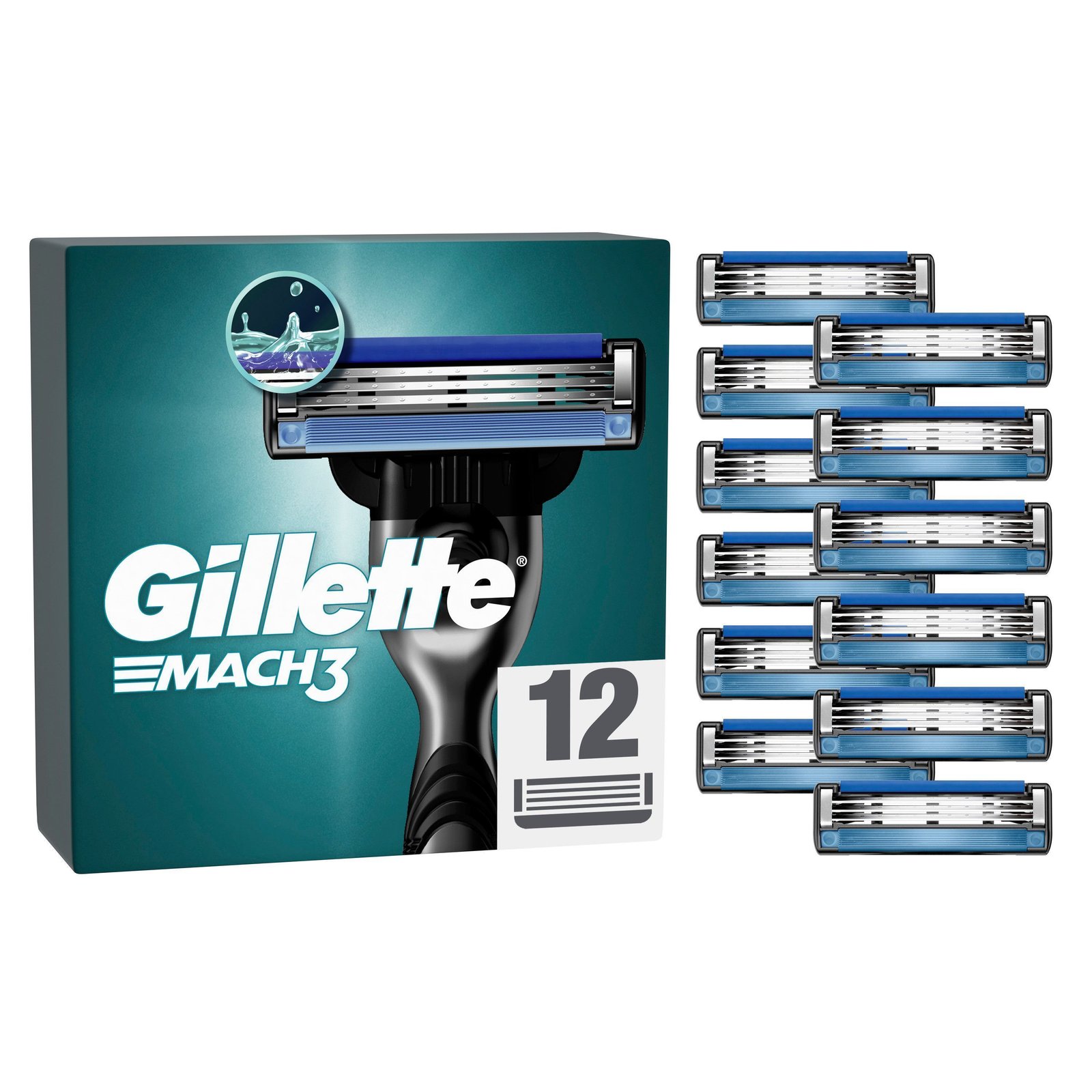 Gillette Mach3 Rakblad för män 12 st
