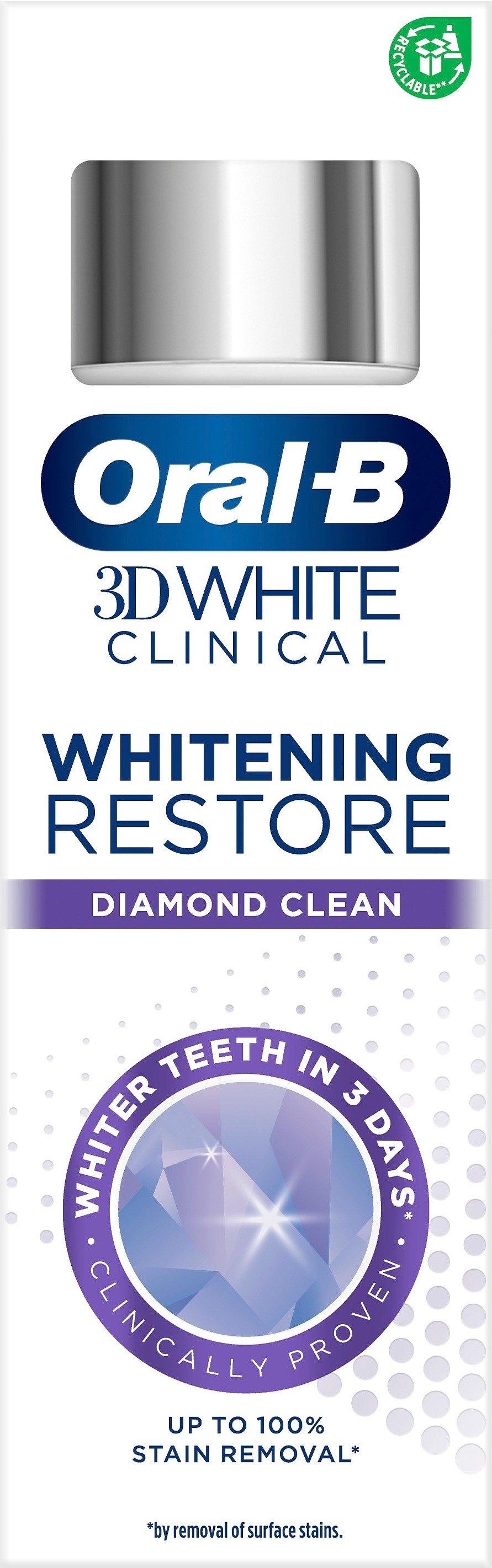 Oral-B 3D White Clinical Diamond Clean Tandkräm 75 ml
