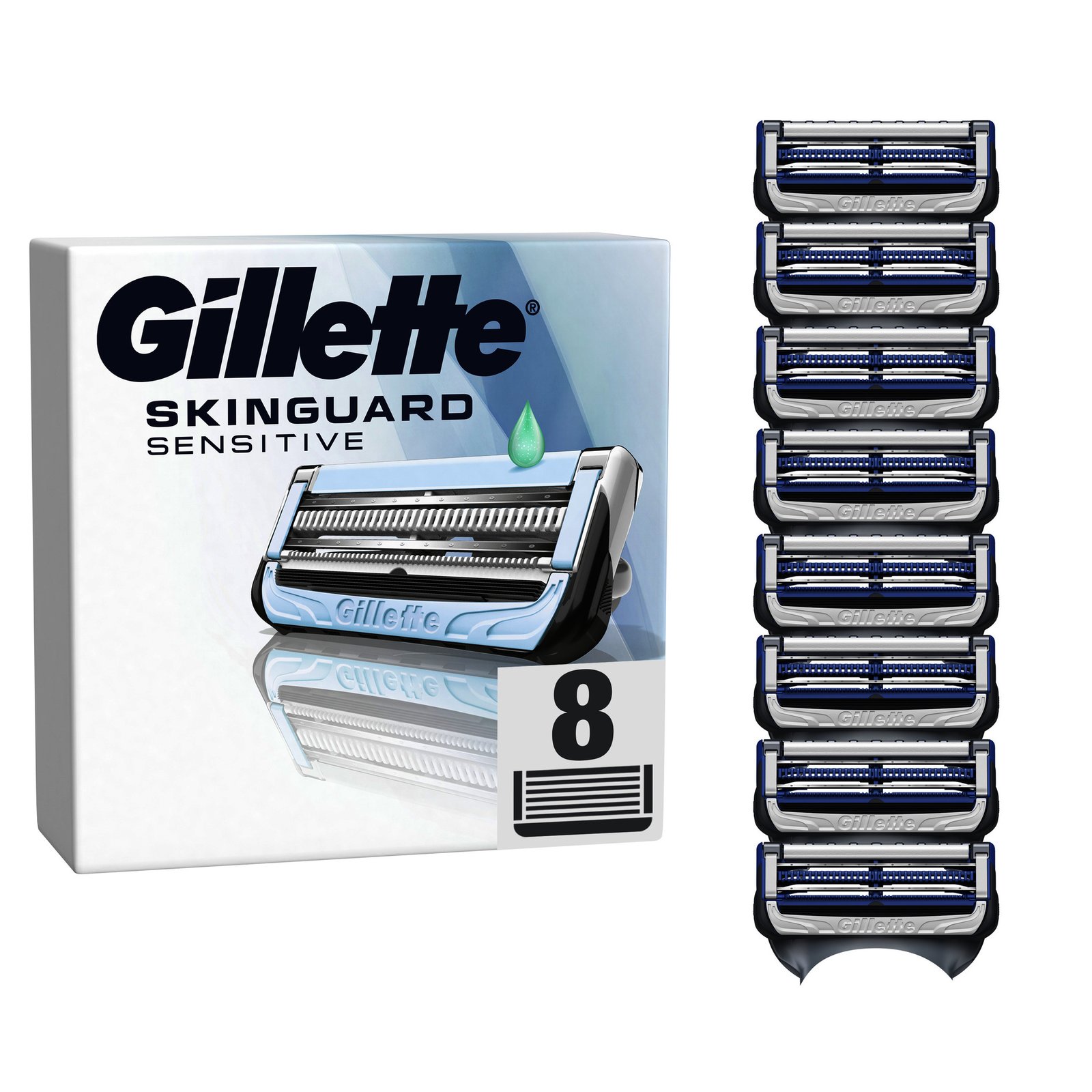Gillette SkinGuard Sensitive rakblad för män, 8 st