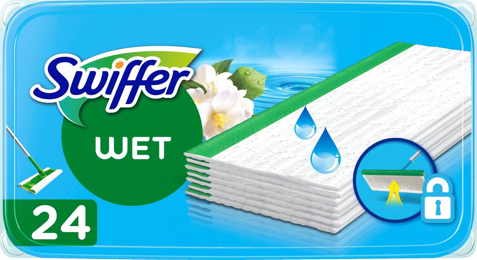 Swiffer Sweeper Fuktiga Refilldukar Med fräsch Doft, 24st