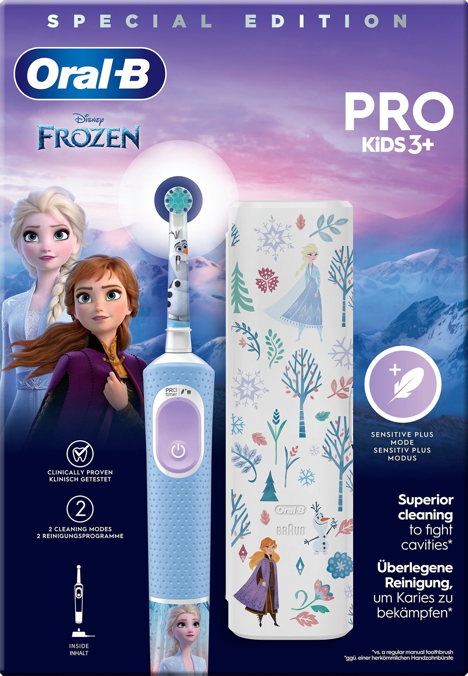 Oral-B Pro Kids Frozen Eltandborste & Resefodral +3 år 1 st