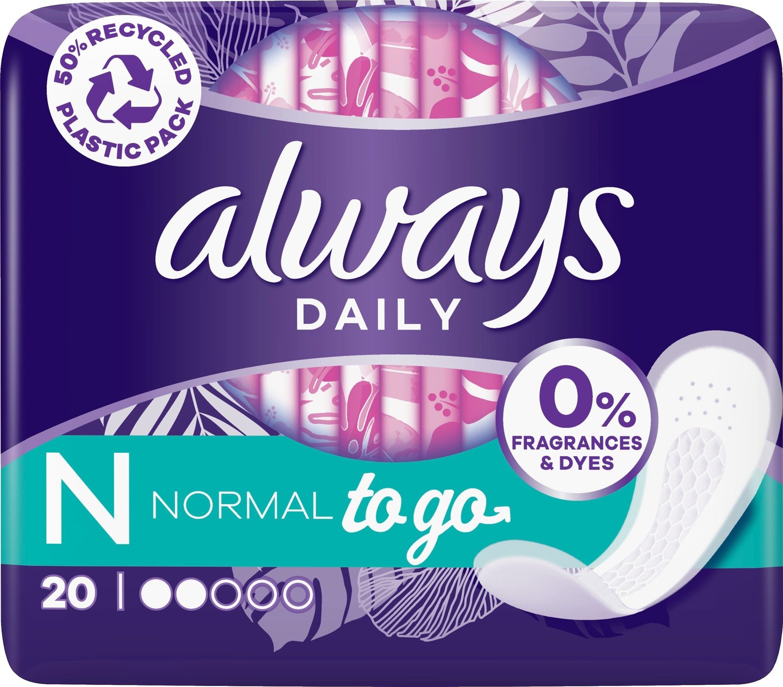 Always Daily Fresh Normal Trosskydd, 0% Parfymer & Färgämnen 20 st