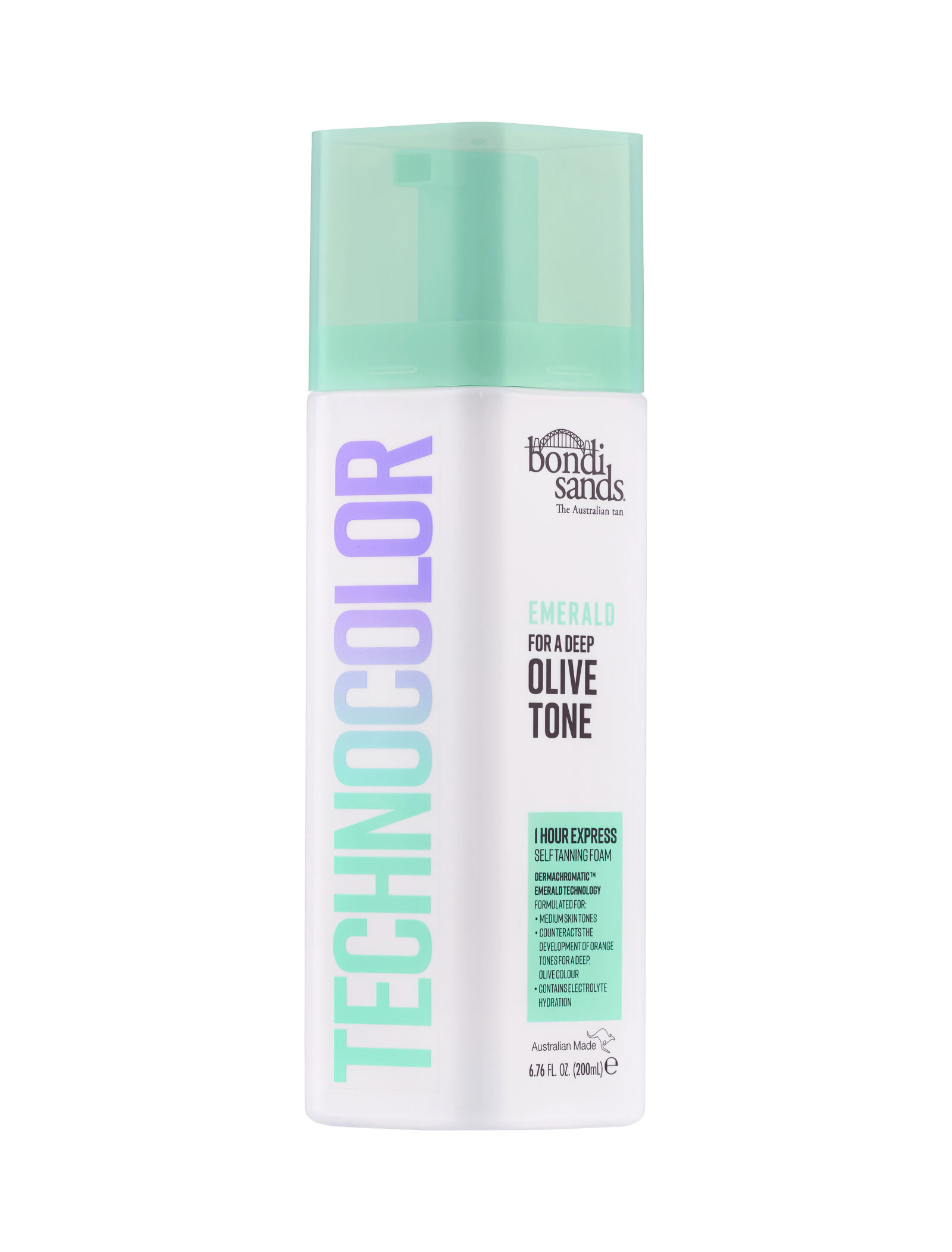 Bondi Sands Technocolor 1 Hour Express Self Tanning Foam Emerald Olive Tone 200 ml