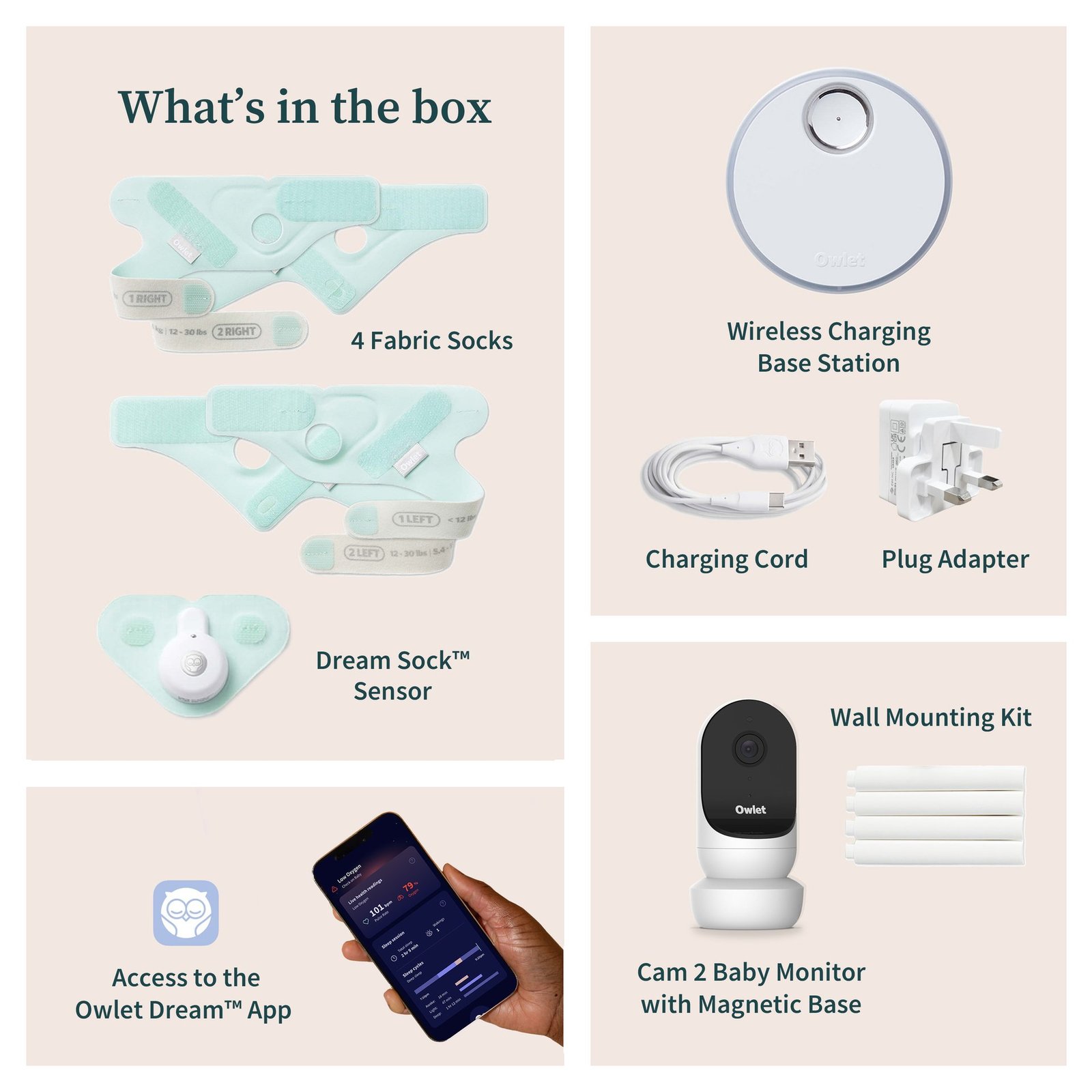 Owlet Dream Sock™ Mint + Owlet Cam 2