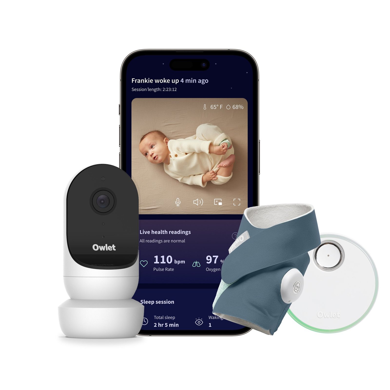 Owlet Dream Sock™ Bedtime Blue + Owlet Cam 2