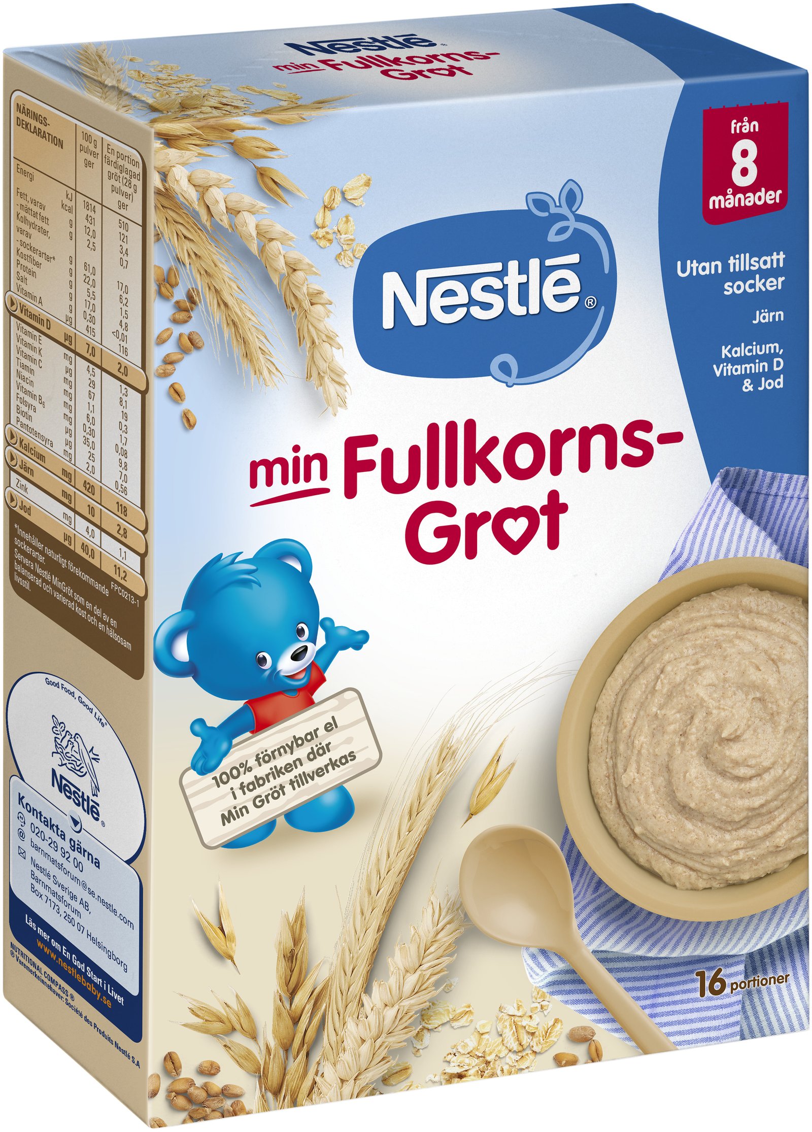 Nestlé Min Fullkornsgröt från 8 månader 450g