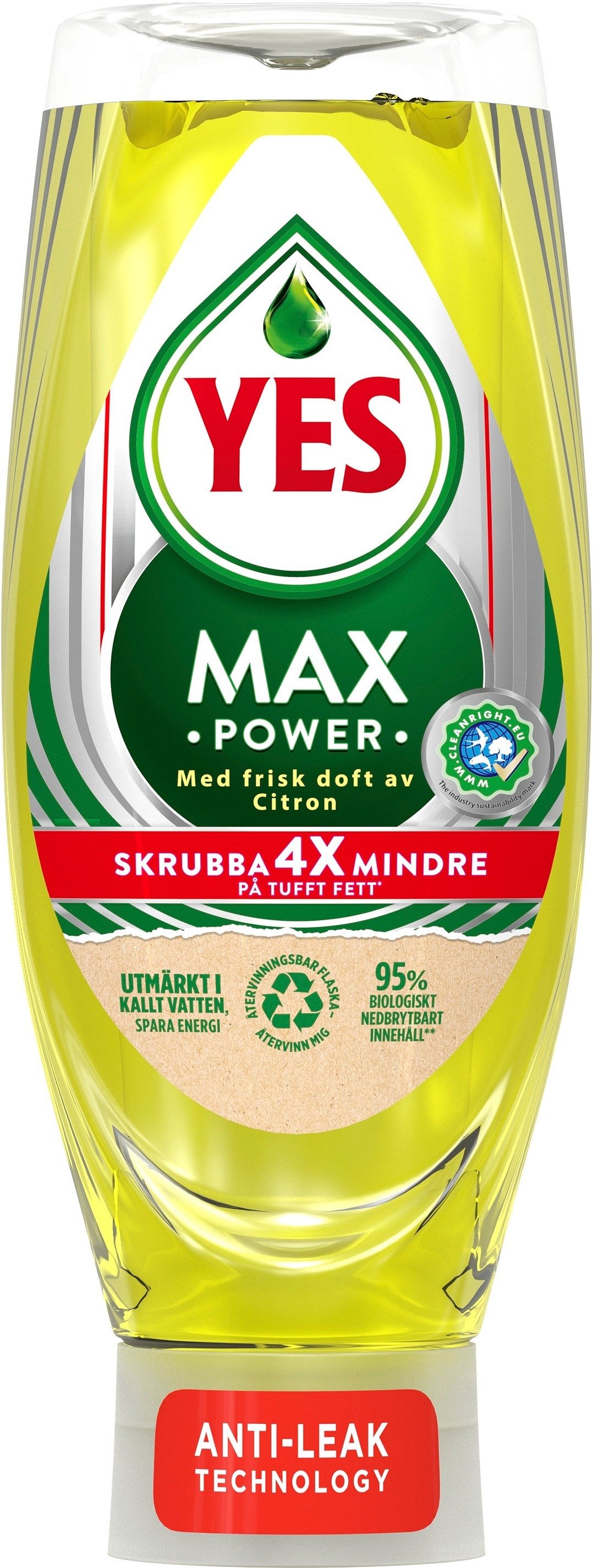 YES MaxPower Diskmedel Citron 650 ml