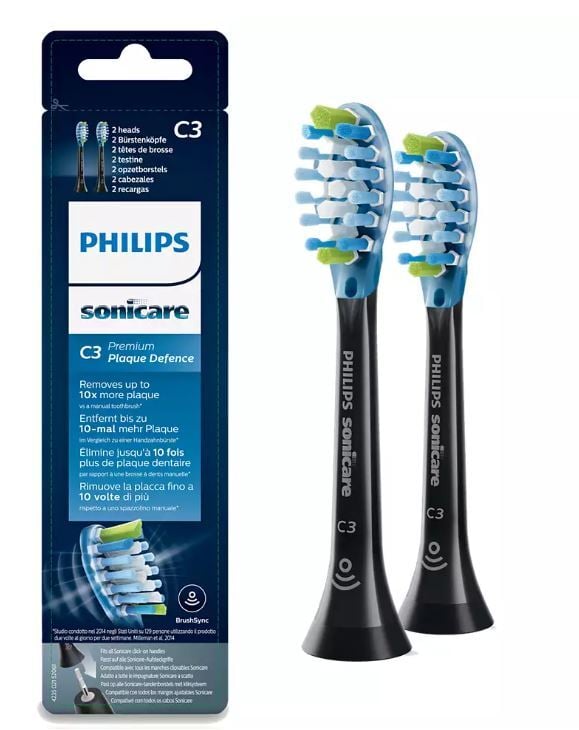 Philips Sonicare C3 Premium Plaque Defence Tandborsthuvuden Svart 2 st