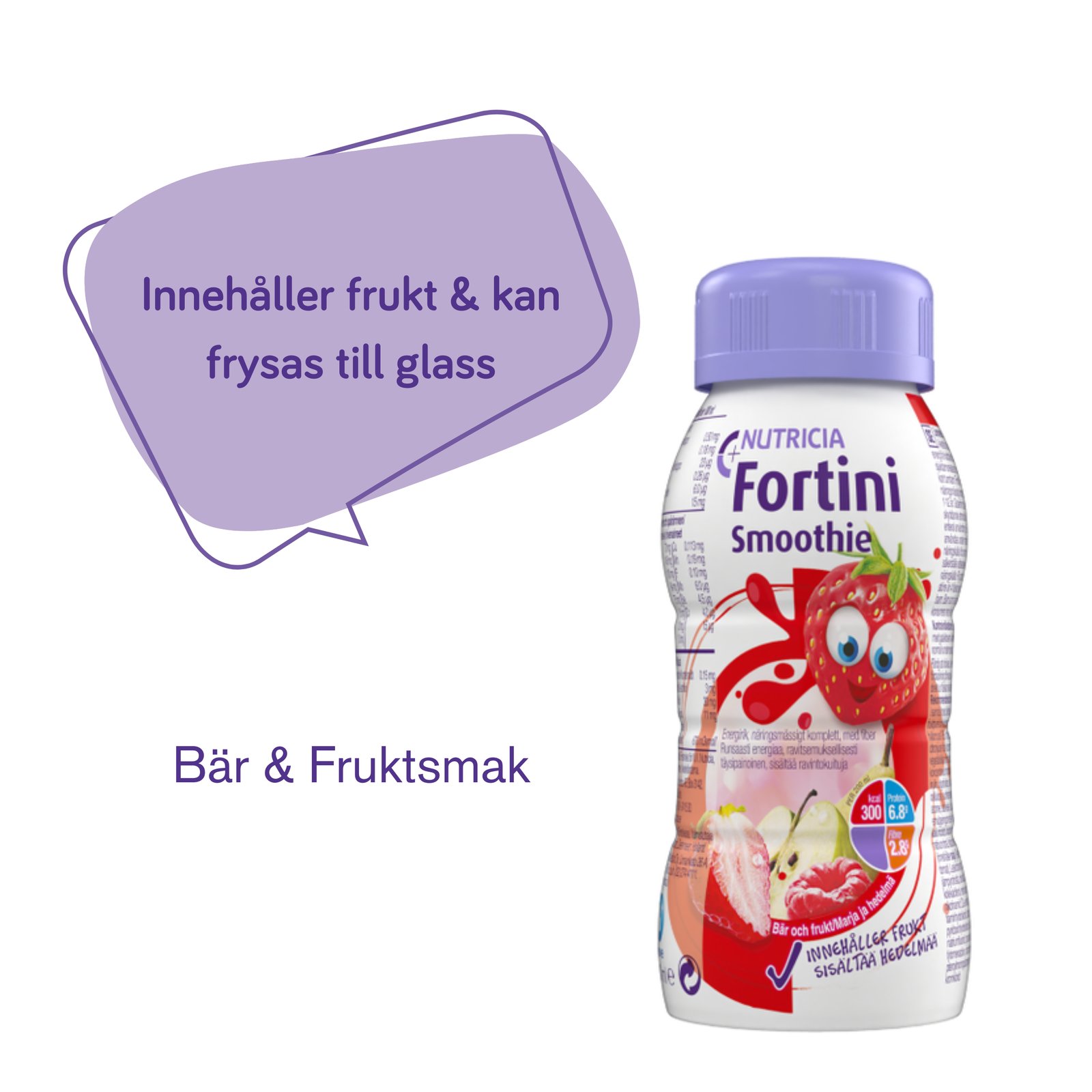 Nutricia Fortini Smoothie Bär & Frukt Näringsdryck för barn 200 ml