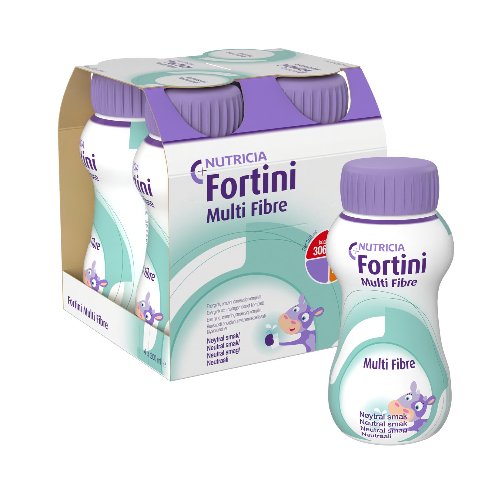 Nutricia Fortini Multi Fibre Neutral Näringsdryck för barn 4 x 200 ml