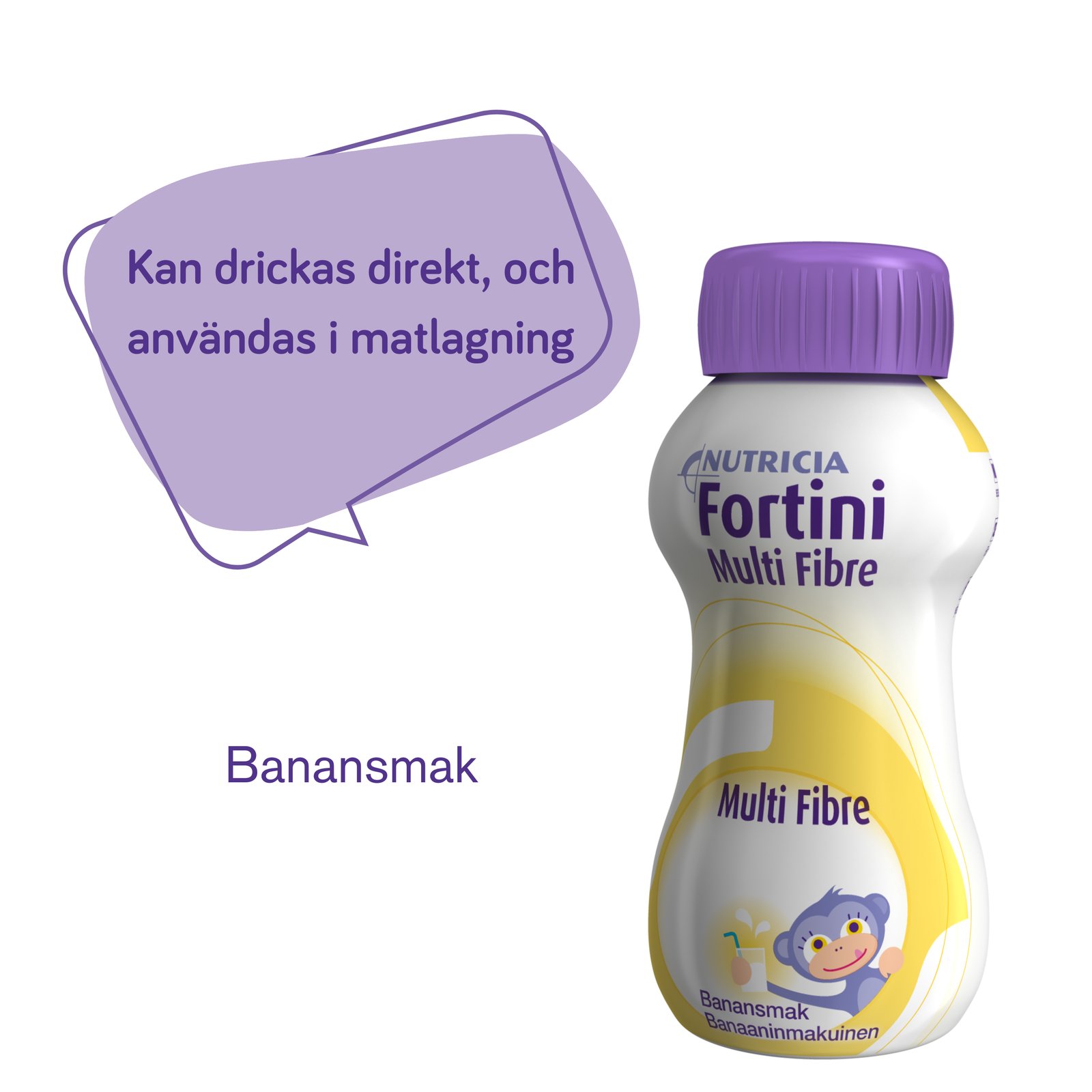 Nutricia Fortini Multi Fibre Banan Näringsdryck för barn 4 x 200 ml