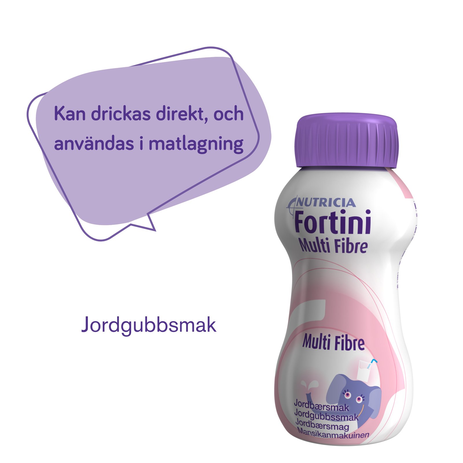 Nutricia Fortini Multi Fibre Jordgubb Näringsdryck för barn 4 x 200 ml
