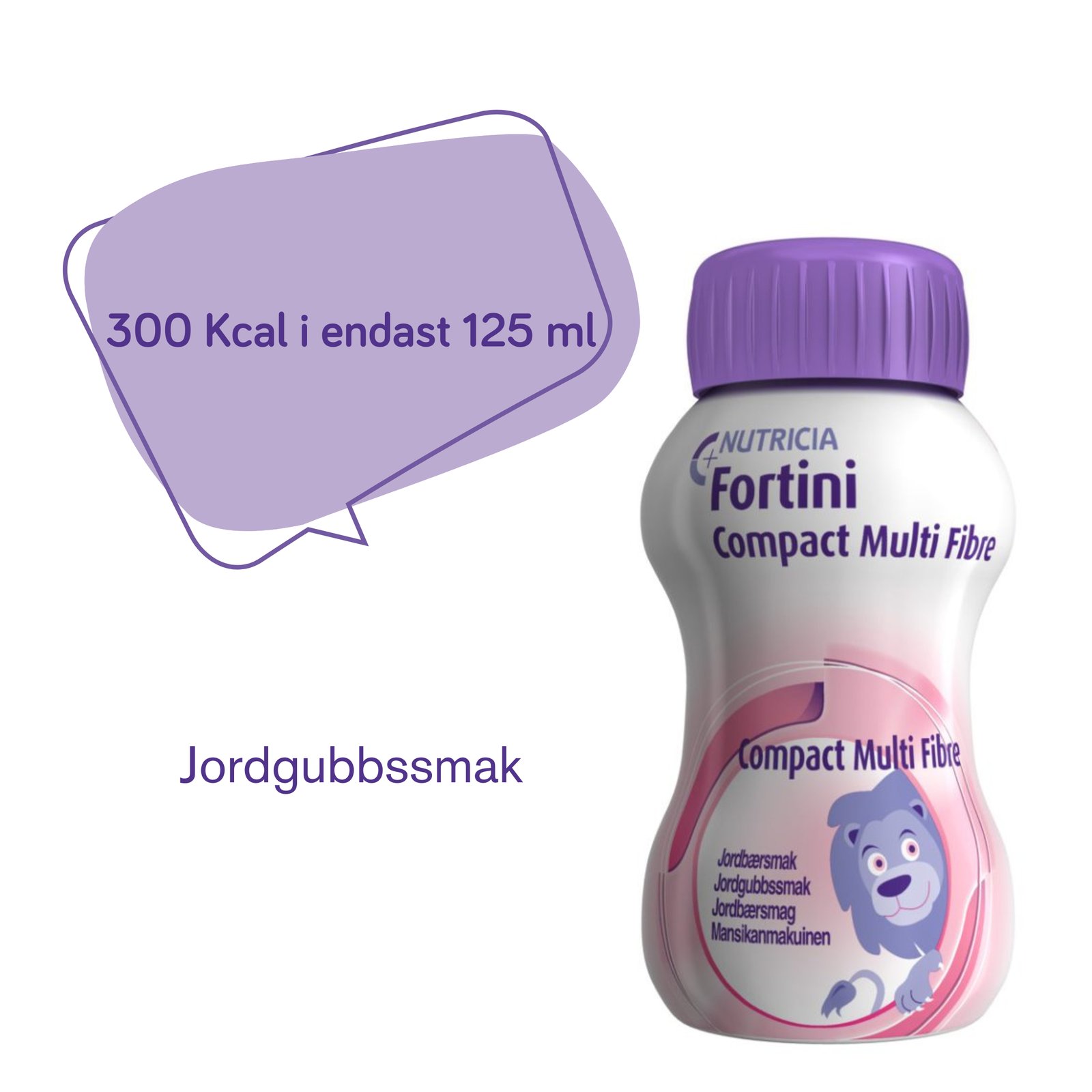Nutricia Fortini Compact Multi Fibre Jordgubb Näringsdryck för barn  4 x 125 ml