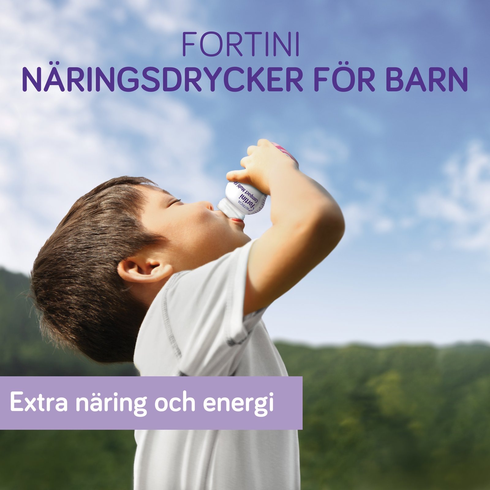Nutricia Fortini Compact Multi Fibre Jordgubb Näringsdryck för barn  4 x 125 ml