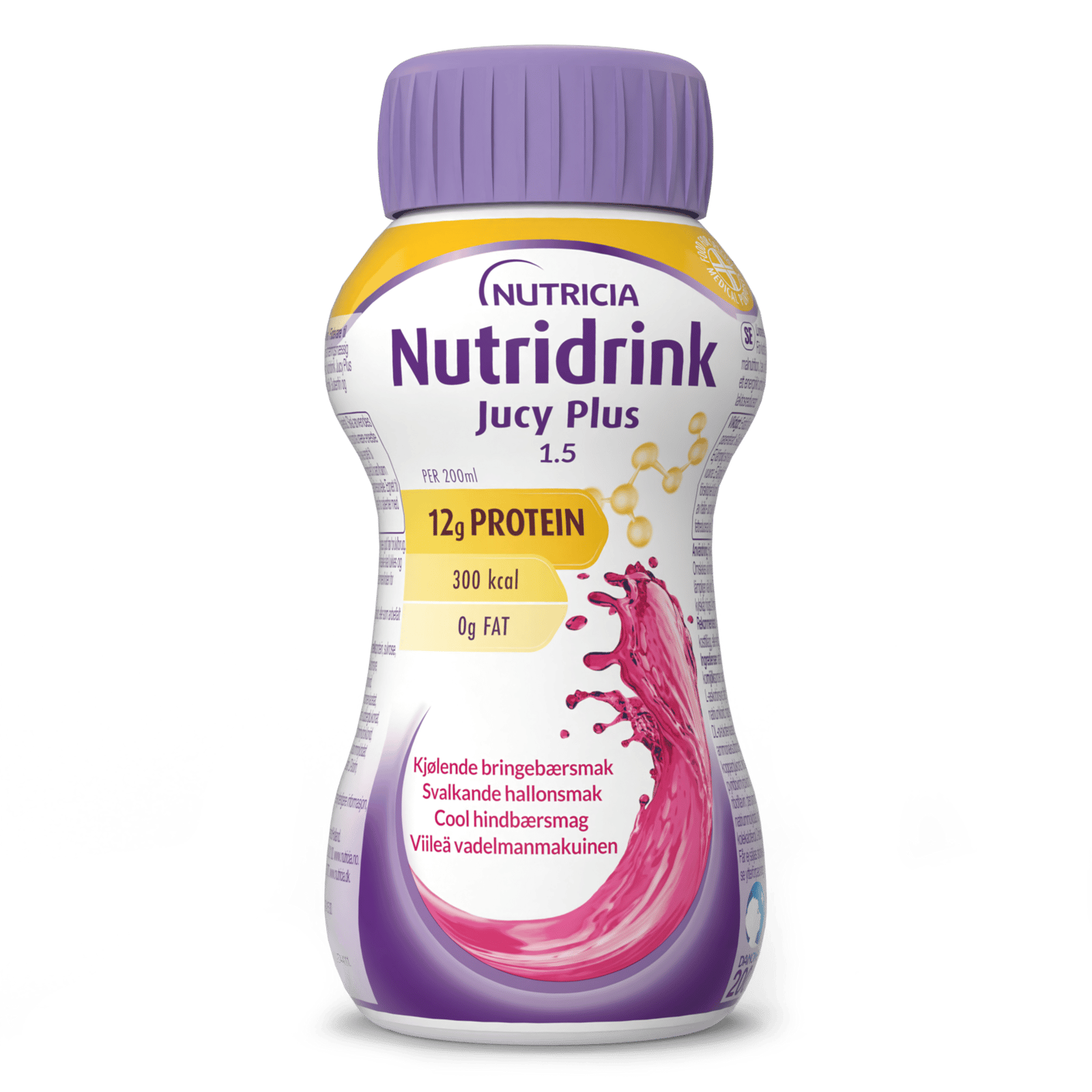 Nutridrink Jucy Plus Svalkande Hallon 4x200 ml