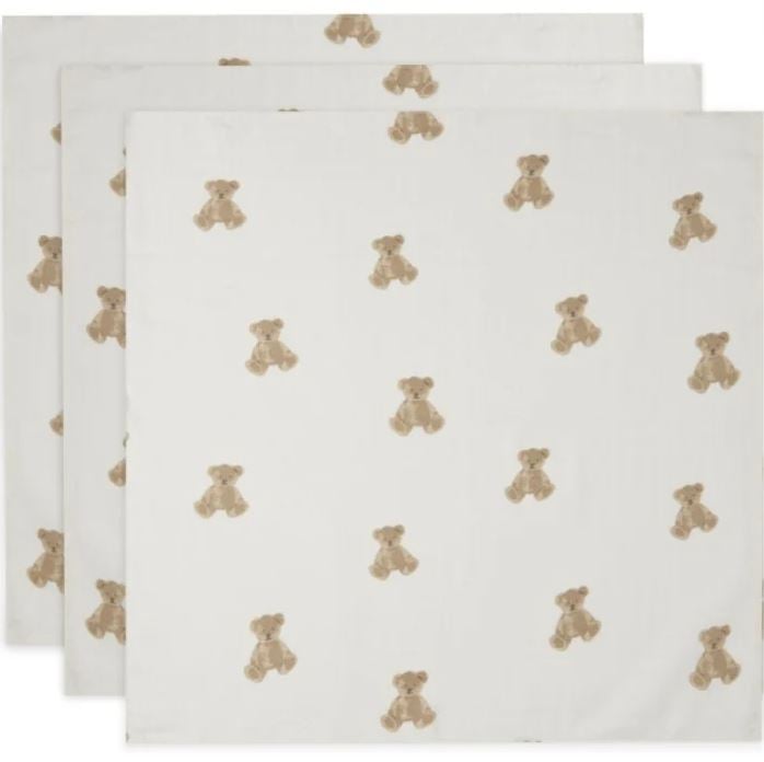 Jollein Muslinfilt 70x70cm Teddy Bear 3-pack