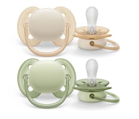 Philips Avent Ultra Soft Napp 0-6 Månader Grön/Beige 2 st