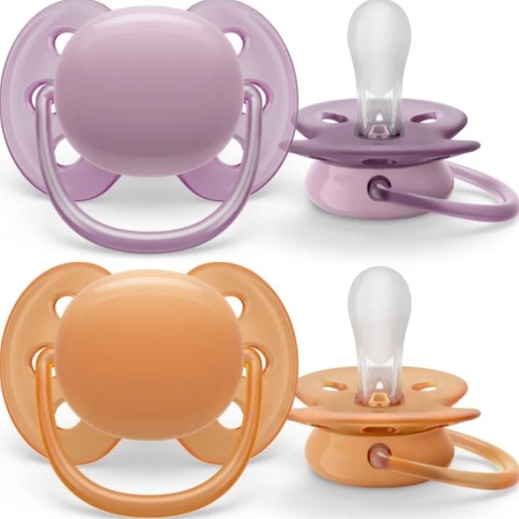 Philips Avent Ultra Soft Napp 6-18 Månader Orange/Lila 2 st