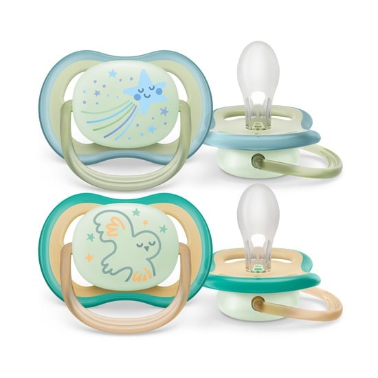 Philips Avent Ultra Air Nattnapp 0-6 månader Grön/Blå 2 st