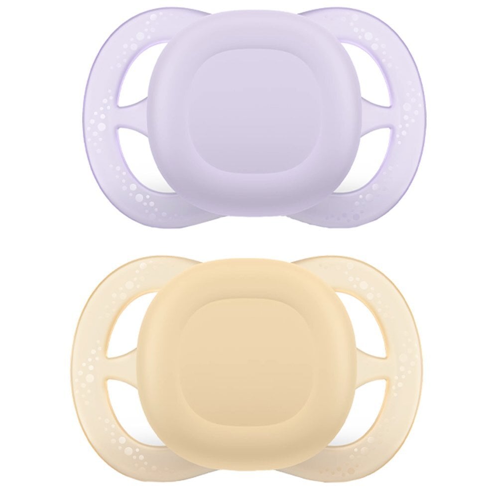 Philips Avent Soother Ultra Start Napp Lila/Gul 0+ månader 2 st