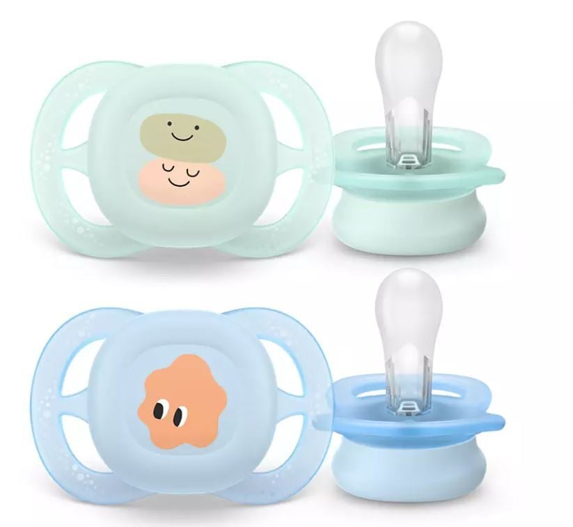 Philips Avent Soother Ultra Start Napp Blå/Grön 0+ månader 2 st