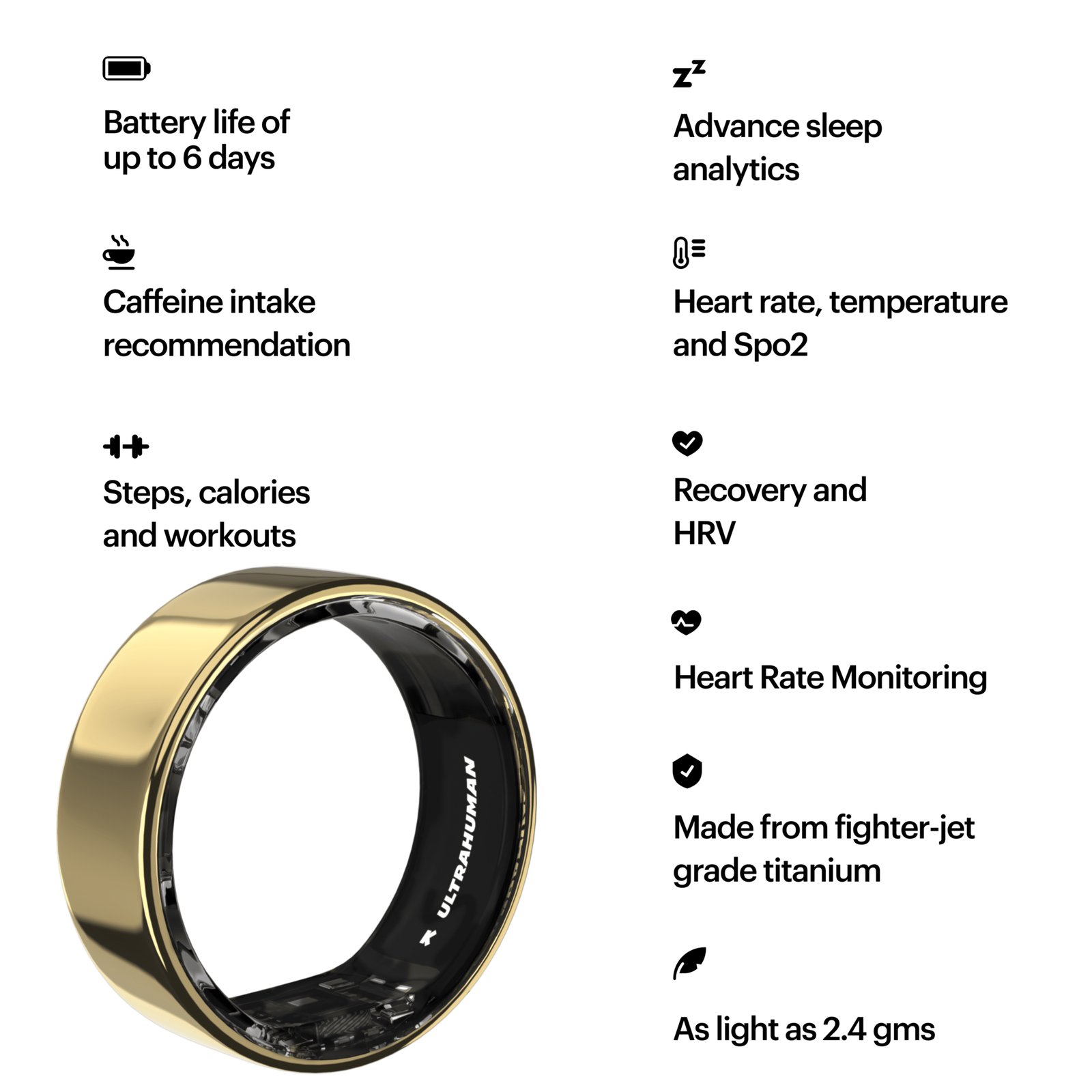 Ultrahuman Ring Air - Size-11 - Air Gold