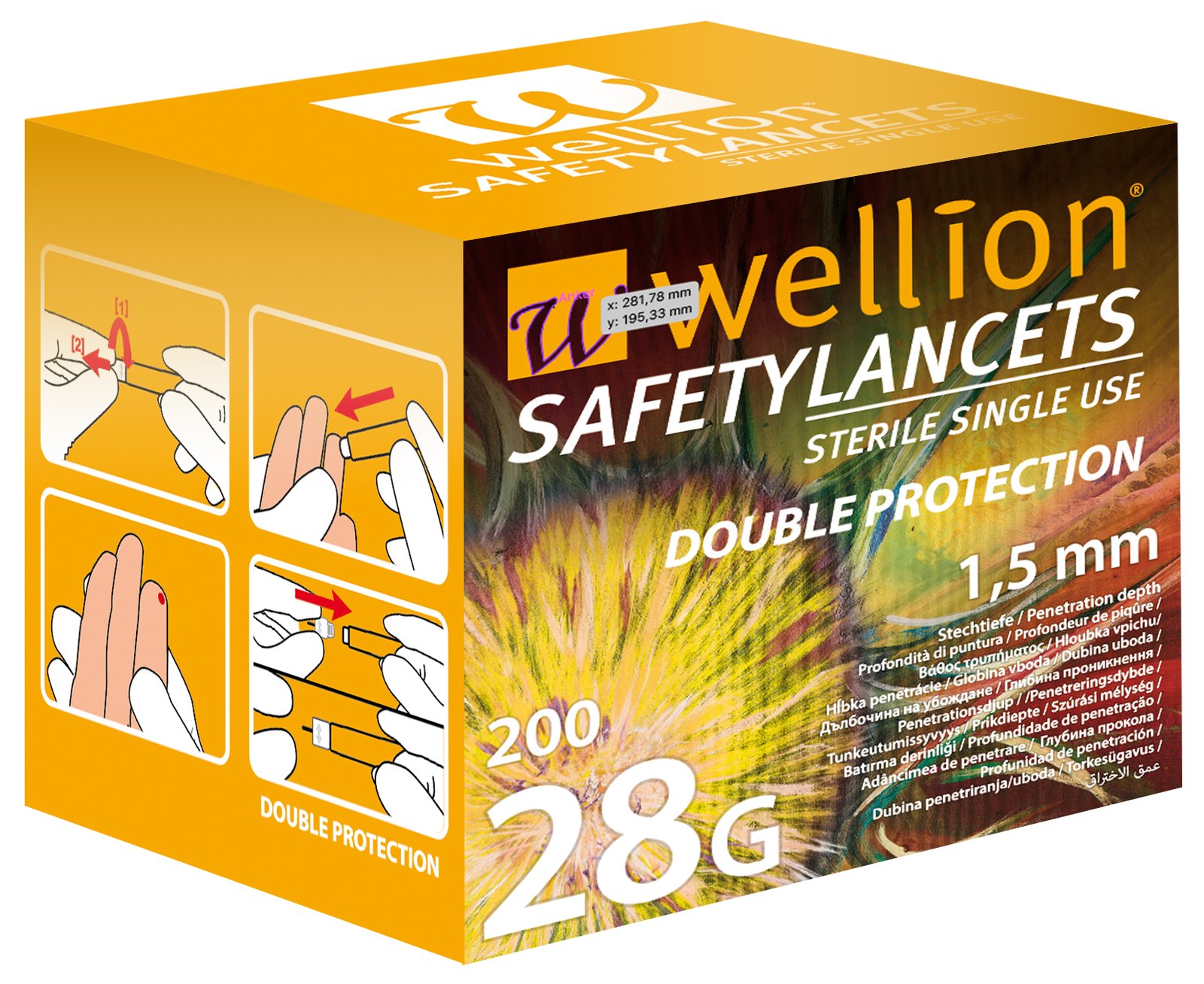 Wellion Säkerhetslancett 28g 200 st