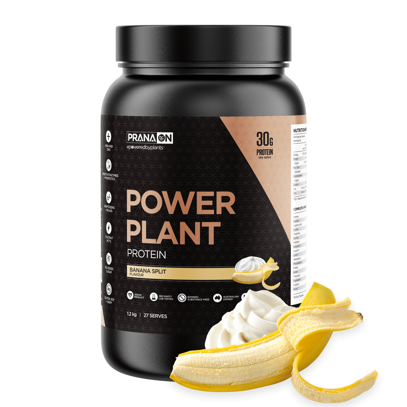 PranaOn Power Plant Protein Banana Split 1,2 kg