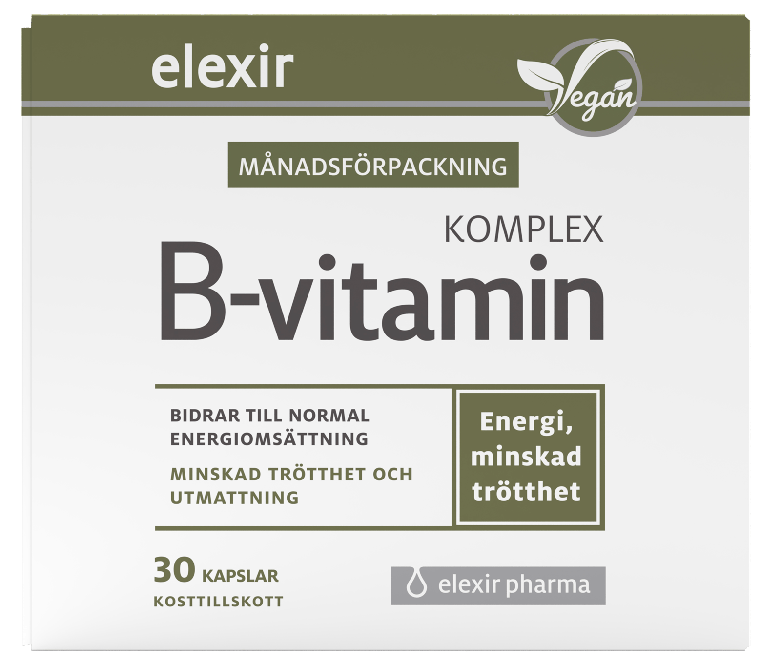 Elexir Pharma B-Vitamin Komplex 30 kapslar