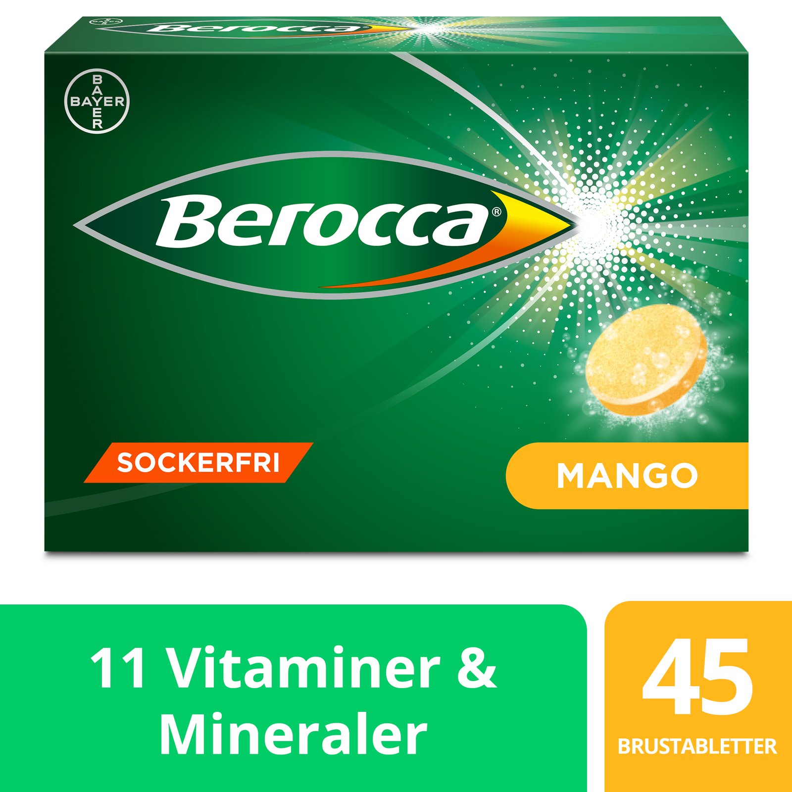 Berocca Energy Mango 45 brustabletter