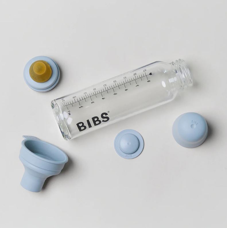 BIBS Baby Glass Bottle Complete Set Latex Ivory 110 ml