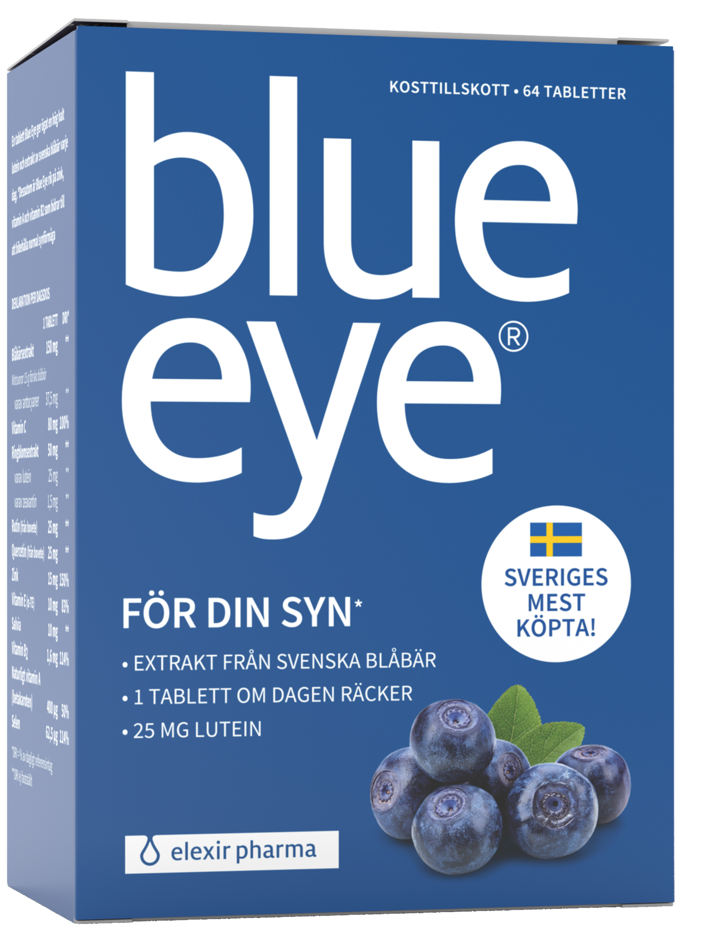 Elexir Pharma BlueEye Blåbär & Lutein 64 tabletter
