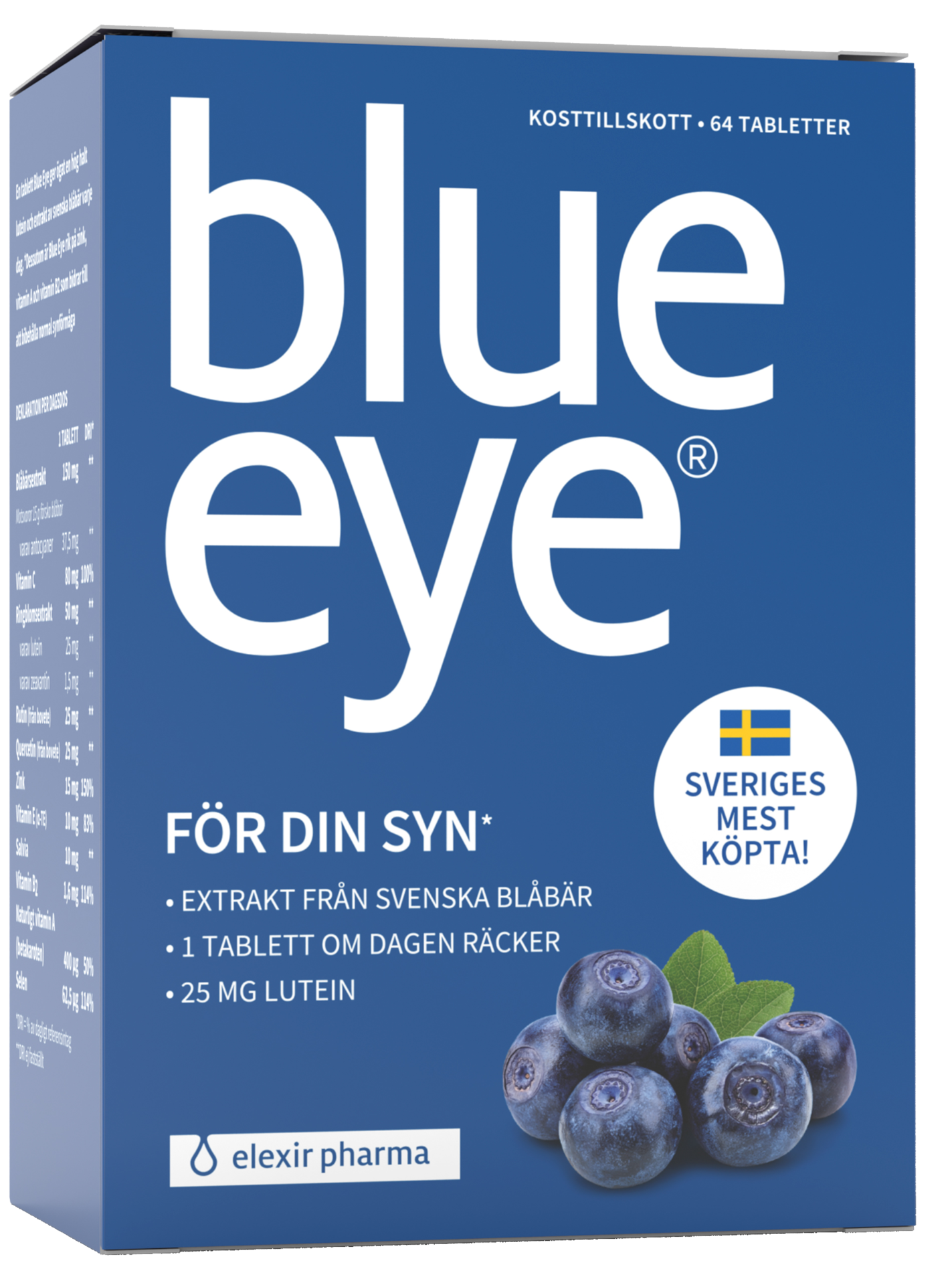 Elexir Pharma BlueEye Blåbär & Lutein 64 tabletter