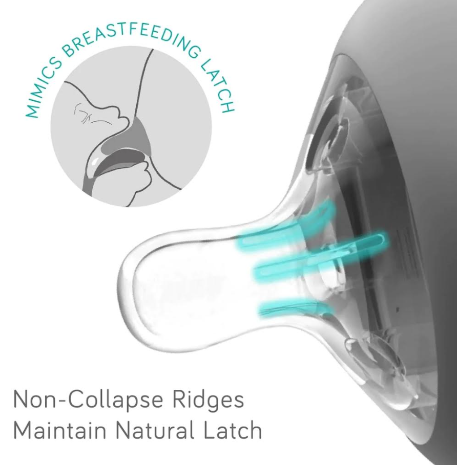 nanobébé Bröstmjölksflaska Anti-kolik Grå 150 ml