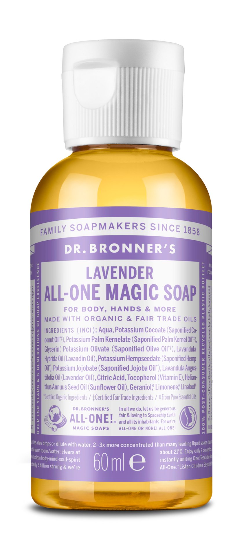 Dr Bronners All One Lavender Liquid Soap 60ml
