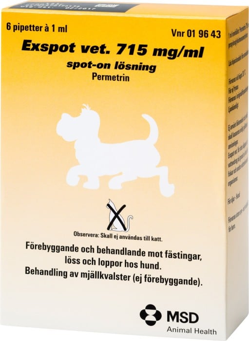 Exspot Vet. 715 mg/ml  Spot-on lösning 6 x 1 ml