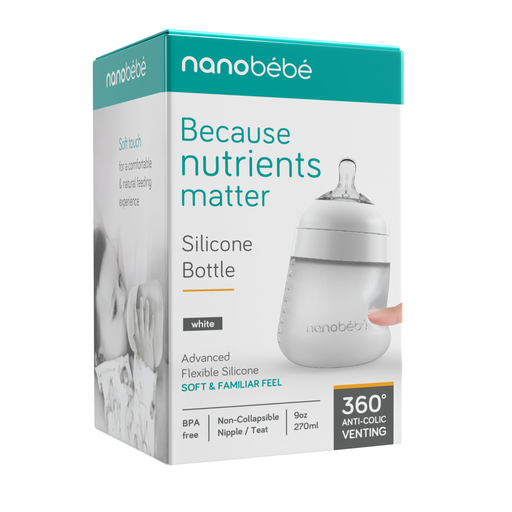 Nanobébé Flexy silikonflaska Anti-kolik Vit 270ml