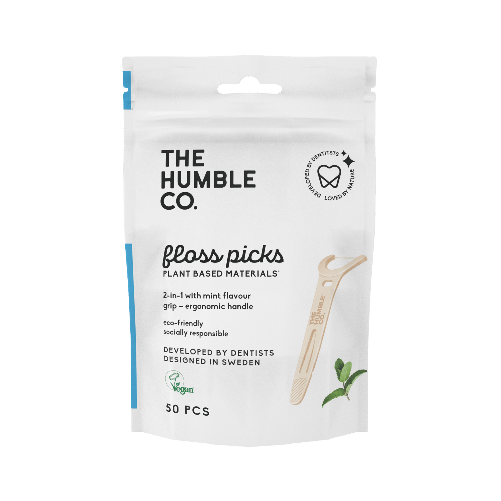 The Humble Co. Floss Picks Tandtrådsbyglar Natur 50 st