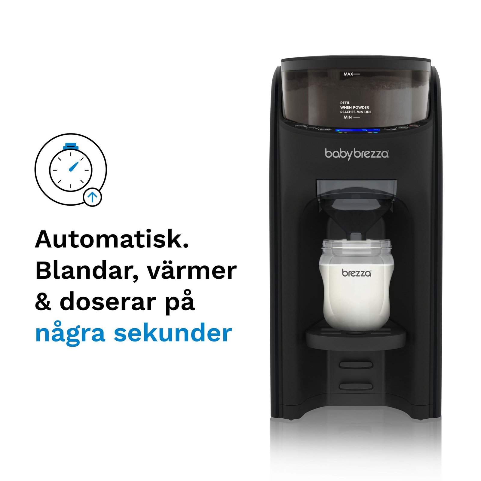 Baby Brezza Formula Pro Advanced Välling & Ersättningsmaskin Svart