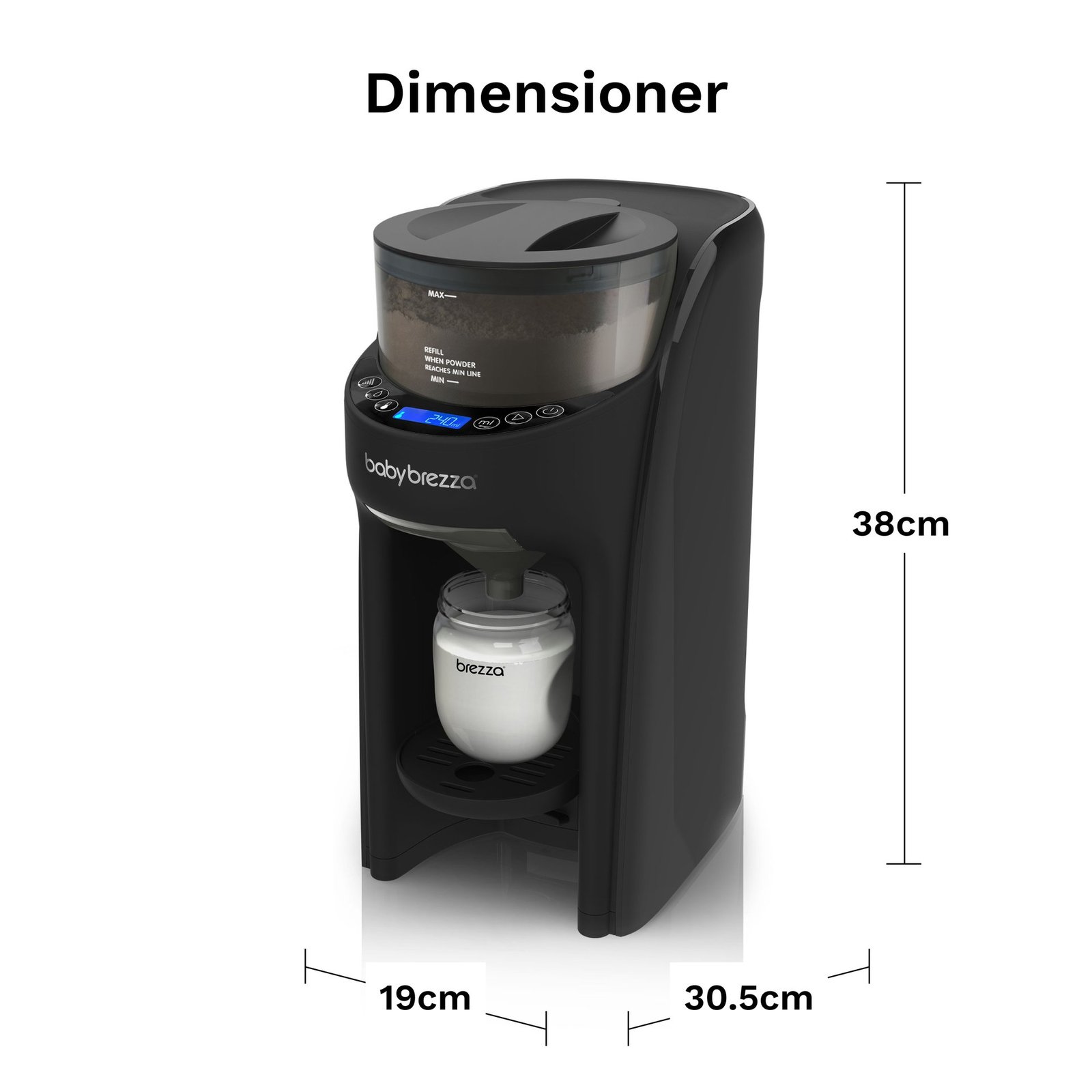 Baby Brezza Formula Pro Advanced Välling & Ersättningsmaskin Svart