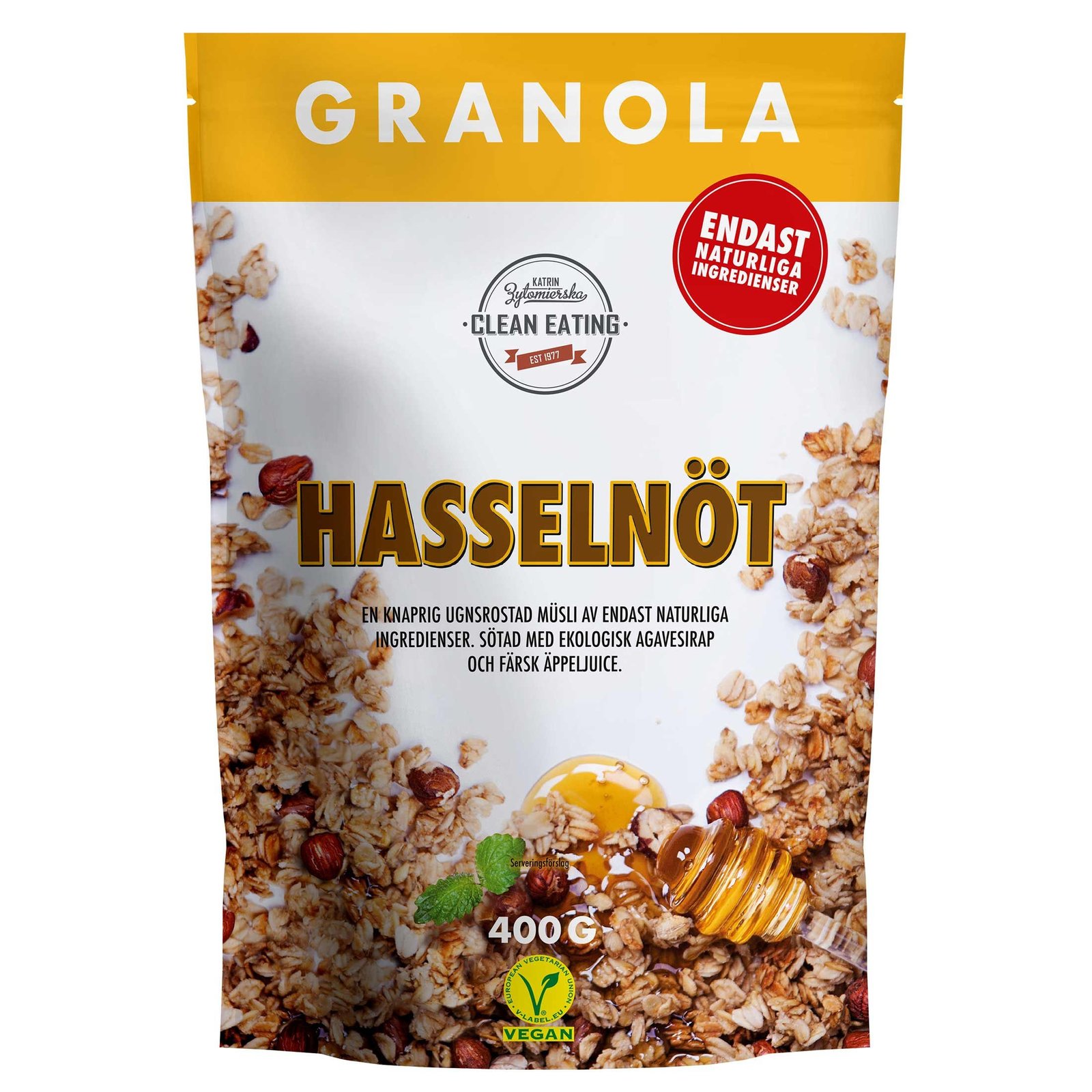 Clean Eating Granola Hasselnöt 400 g