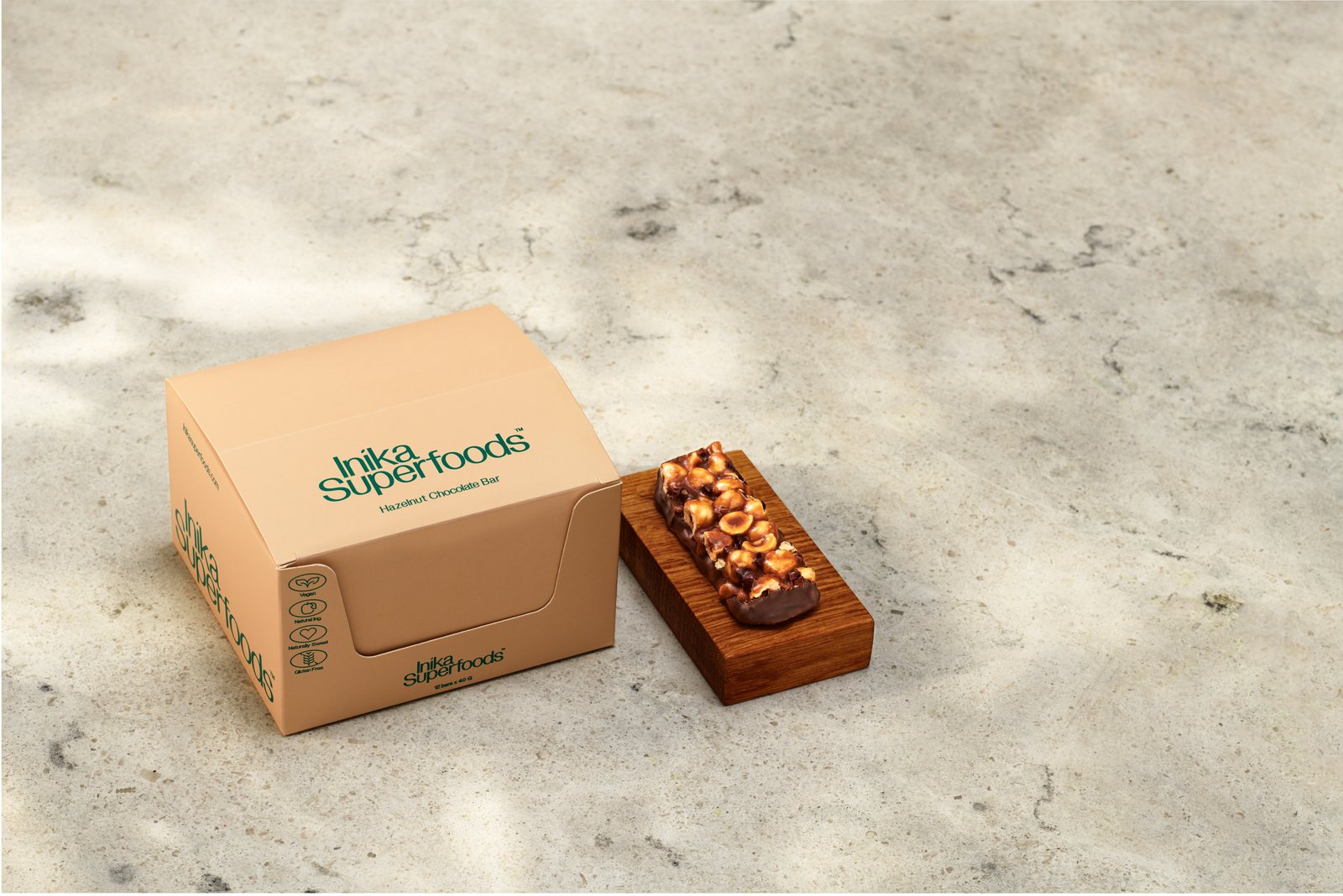 Inika Superfoods Hazelnut Chocolate Bar 12-pack